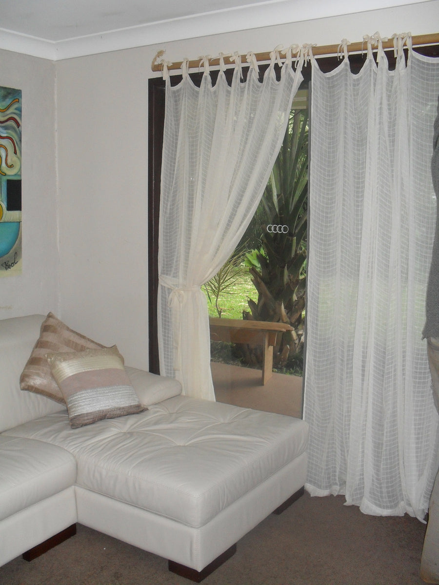 Curtain Set Cotton Muslin Tie Top A Thousand & One Nets