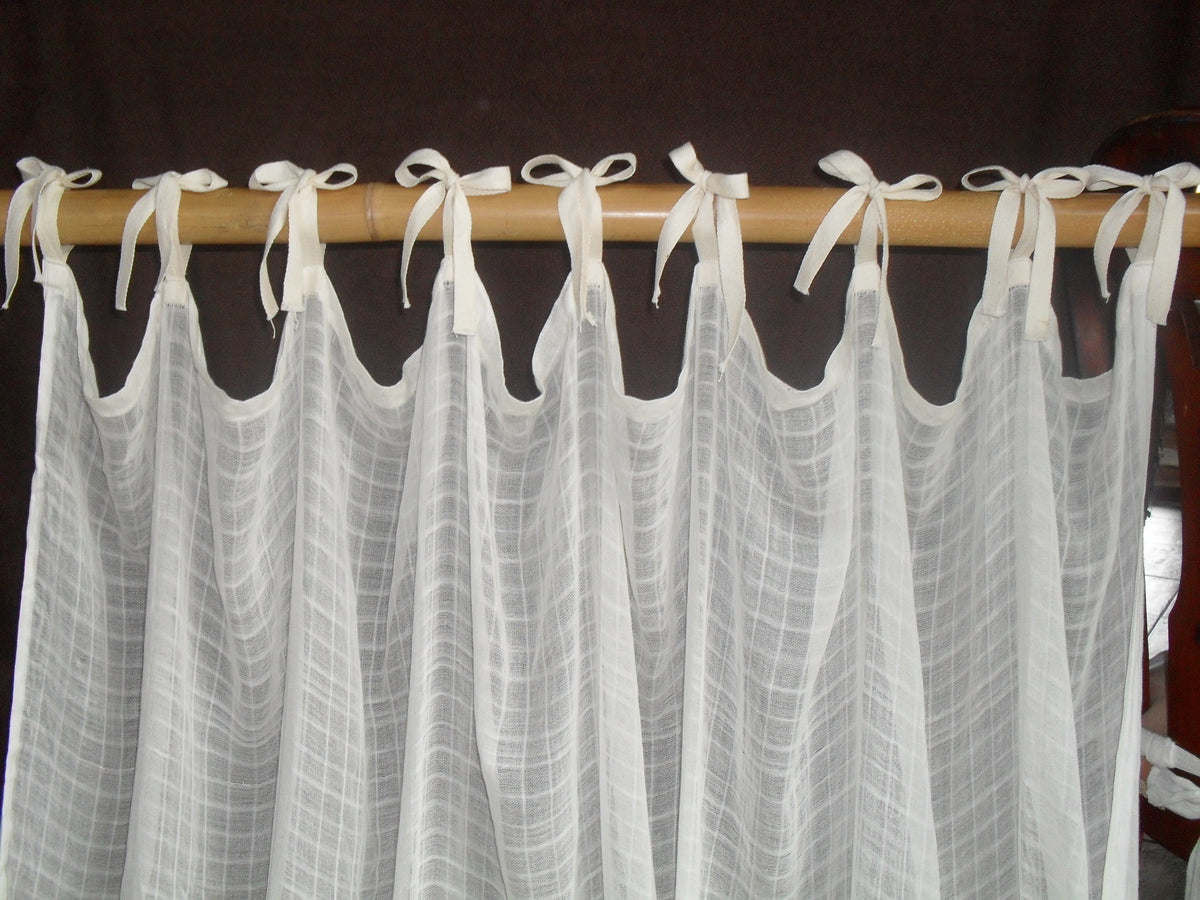 Curtain Set Cotton Muslin Tie Top A Thousand & One Nets
